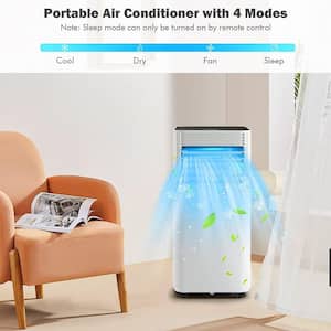 7,000 BTU Portable Air Conditioner Cools 350 Sq. Ft. with Dehumidifier, Fan and Remote Control in Casters Black