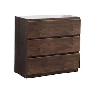 Lazzaro 36 in. Modern Bath Vanity Cabinet Only in Rosewood