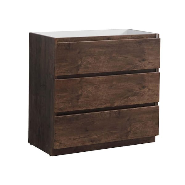 Fresca Lazzaro 36 in. Modern Bath Vanity Cabinet Only in Rosewood