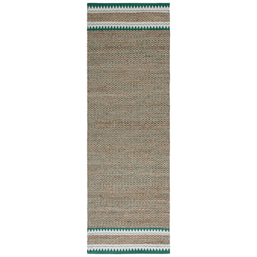 Natural Fiber Beige/Green 3 ft. x 8 ft. Woven Border Runner Rug price history on PriceWatchPro