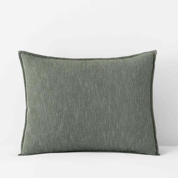 Company Cotton Mini Waffle Olive King Sham