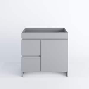Mace 36 in. W x 20 in. D x 35 in. H Single Sink Bath Vanity Cabinet without Top in Gray and Left-Side Drawers