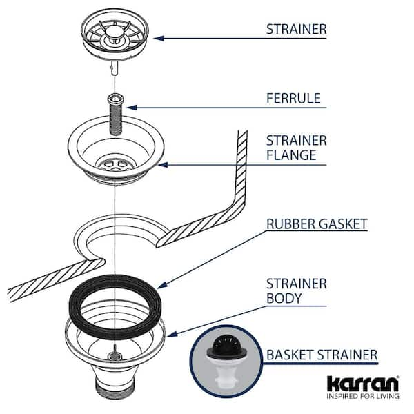 3 1/2 Basket Strainer for Deep Fireclay Application - Whitehaus