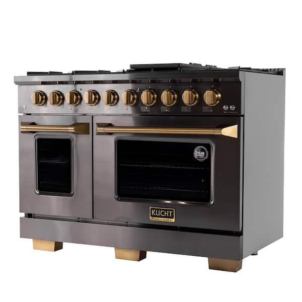 Kucht KNG 48-in 8 Burners 4.2-cu ft / 2.5-cu ft Convection Oven