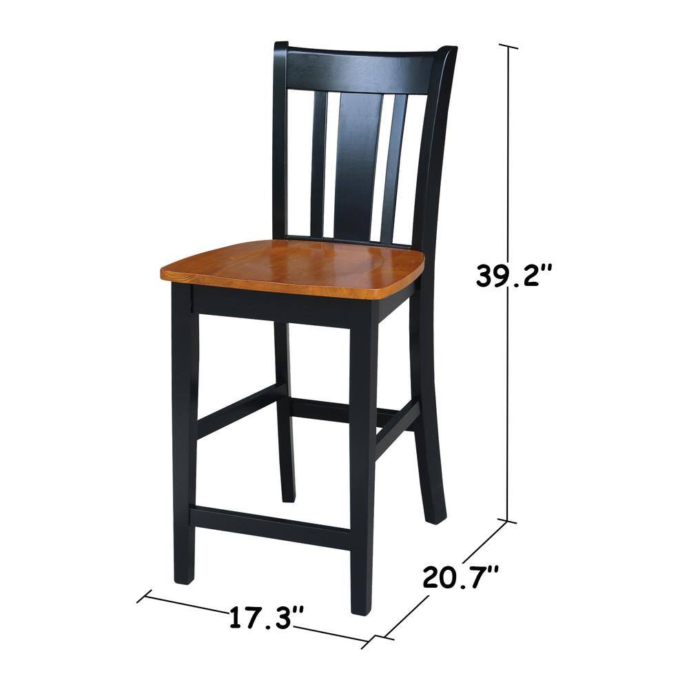 San Remo Black and Cherry Wood Counter Stool