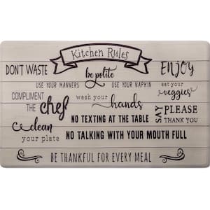 Cozy Living Kitchen Rules Beige 20 in. x 36 in. Anti Fatigue Kitchen Mat