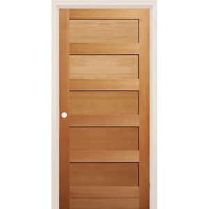 24 in. x 80 in. Right-Handed 5-Panel Shaker Unfinished Fir Wood Single Prehung Interior Door