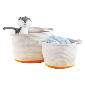 Yellow Ombre Nesting Cotton Rope Decorative Baskets (Set of 2))