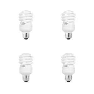 75-Watt Equivalent A19 Spiral Non-Dimmable E26 Medium Base CFL Compact Fluorescent Light Bulb, Daylight 5000K (4-Pack)