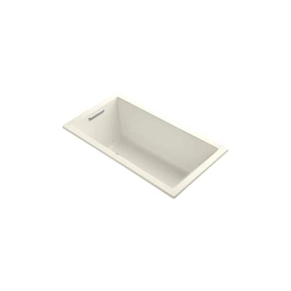 KOHLER Underscore 5 ft. Air Bath Tub in Biscuit