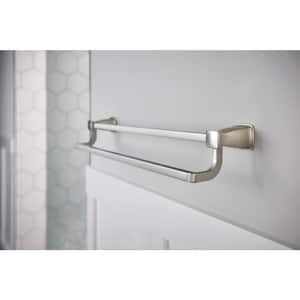 Hensley 24 in. Double Towel Bar with Press and Mark in Brushed Nickel