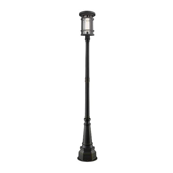 Unbranded Jordan 109.5 in. 1-Light Oil Bronze Aluminum Hardwired Outdoor Weather Resistant Post Light Set with No Bulb included