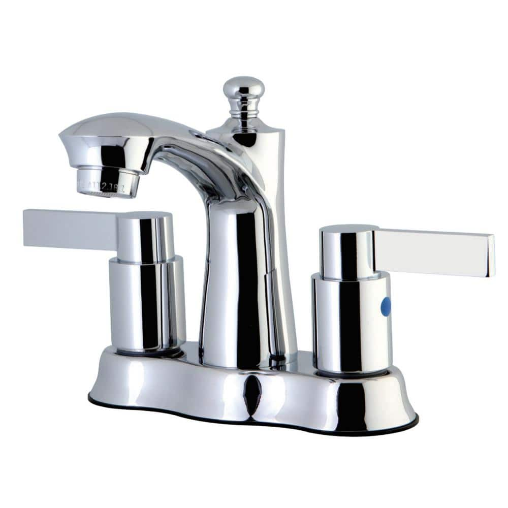 Kingston Brass NuvoFusion 4 in. Centerset Double Handle Bathroom Faucet in Chrome