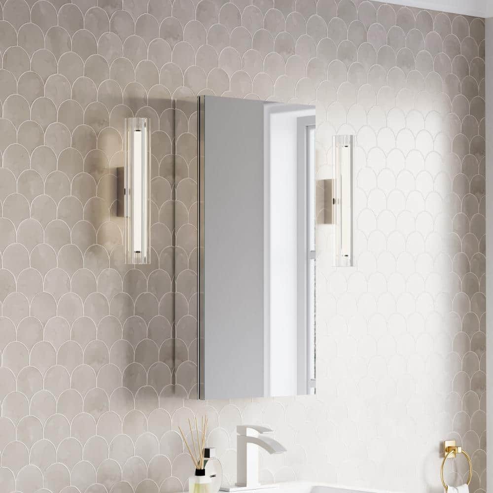 16 in. W x 32 in. H Rectangular Aluminum Recessed/Surface Mount Medicine Cabinet with Mirror, Soft Close Bi-view Door price history on PriceWatchPro