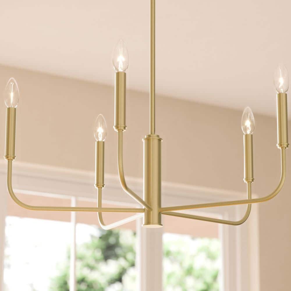 Reines 60-Watt 5-Light Brushed Gold New Traditional Large Chandelier price history on PriceWatchPro