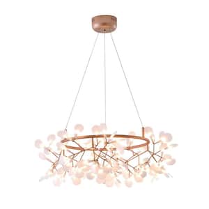 Mica 108-Light Dimmable Integrated LED Copper No Decorative Accents Bulb Circle Chandelier for Living Room