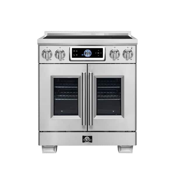 Maximus 30 in. Induction range, French Door, 4 Cooking Zones, 4.32 cf. Convection Oven, Stainless Steel