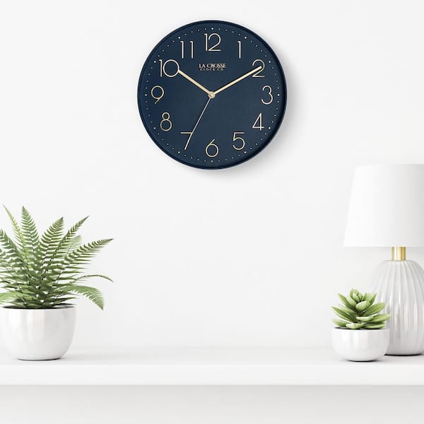 La Crosse Technology, Ltd. 12 in. Paxton Navy Blue Silent Sweep