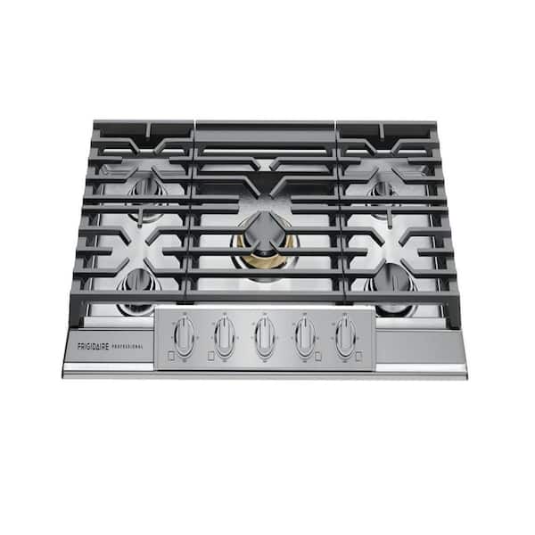 Professional 36 in. 5-Burner Gas Cooktop in Stainless Steel with Backlit Knobs