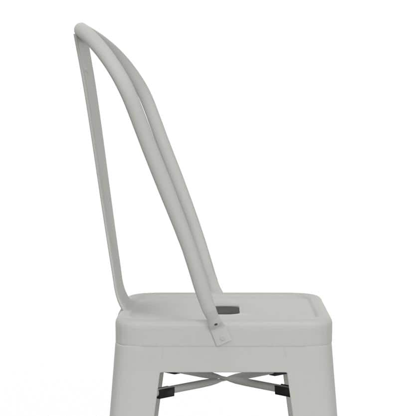 Fletcher 30" White Industrial Metal Bar Stools (Set of 2)