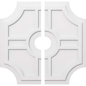 1 in. P X 12 in. C X 36 in. OD X 6 in. ID Haus Architectural Grade PVC Contemporary Ceiling Medallion, Two Piece