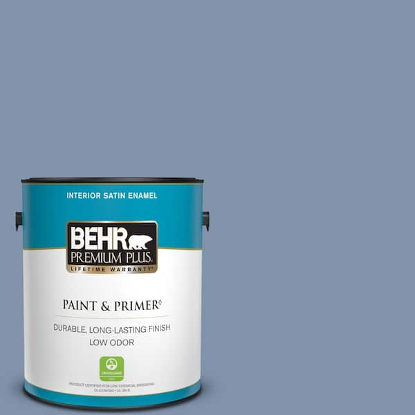 BEHR PREMIUM PLUS 1 gal. #T16-13 Stratus Satin Enamel Low Odor Interior Paint & Primer