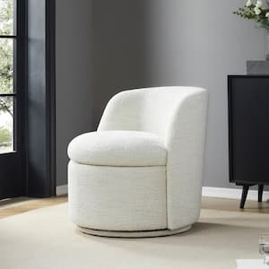 Eros Cream Fabric Swivel Accent Chairs