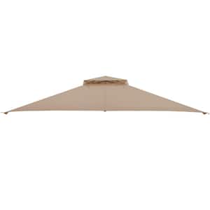 10 ft. x 12 ft. Patio Gazebo Replacement Top Cover 2-Tier Canopy CPAI-84 Outdoor Brown