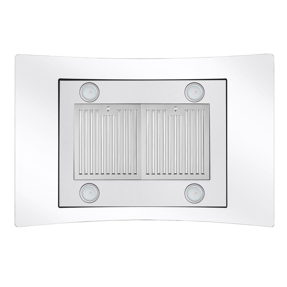Cosmo 36" Stainless Steel Convertible Island Range Hood with LED Lighting