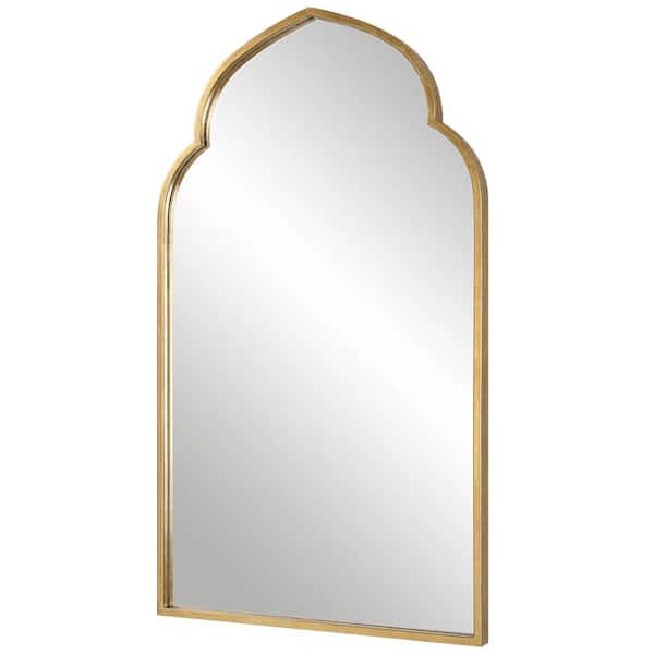 Benjara 2 in. W x 36 in. H Wooden Frame Brown Wall Mirror