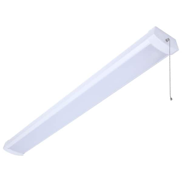 4 ft. 3400 Lumens Integrated LED Non-Dimmable White Wraparound Light, 2700/3000/3500/4000/5000K with Pull Chain