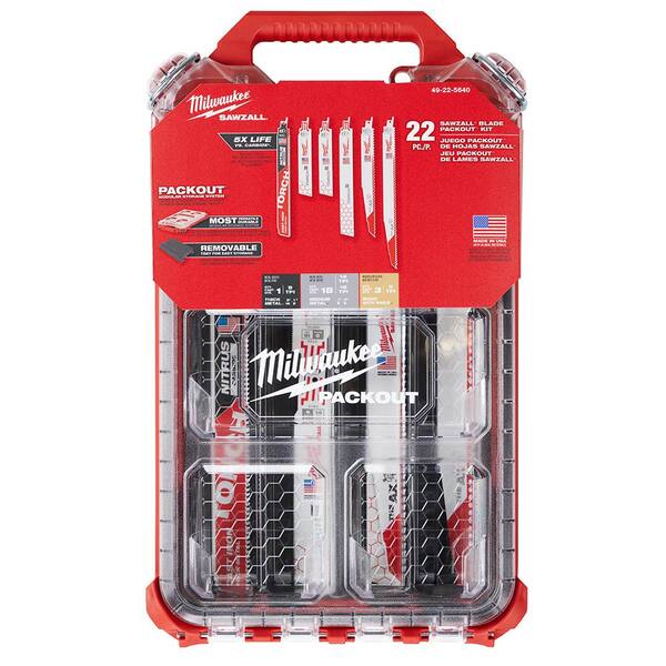 Milwaukee SAWZALL 9 in. 8 TPI Metal Cutting NITRUS Torch Reciprocating Saw Blade Set PACKOUT Kit (22-Pack)