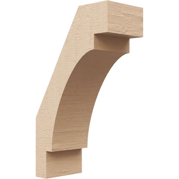 Ekena Millwork 3 in. x 10 in. x 6 in. Merced Rough Cedar Woodgrain Timberthane Polyurethane Knee Brace, Primed