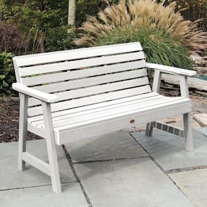 Weatherly 60 in. 2-Person WhiteRecycled Plastic Outdoor Garden Bench