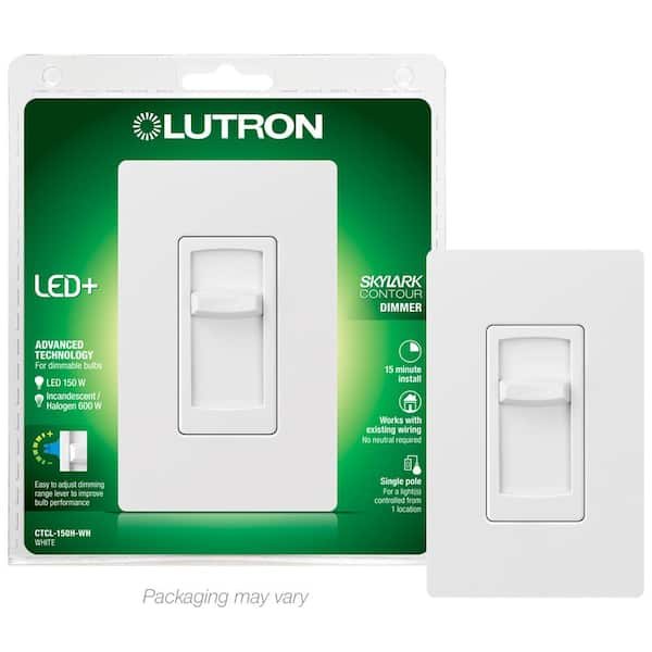 Lutron Skylark Contour LED Dimmer Switch with Wallplate for LED