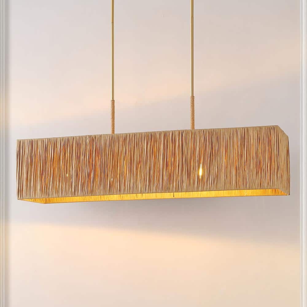 Amangiri Natural and Gold 5-Light LED Pendant with Brass Accents