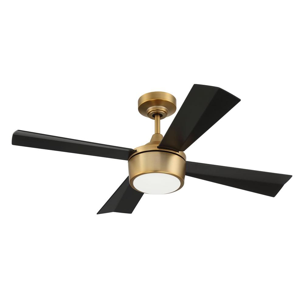 Satin Brass and Black 42'' Ceiling Fan with LED Light