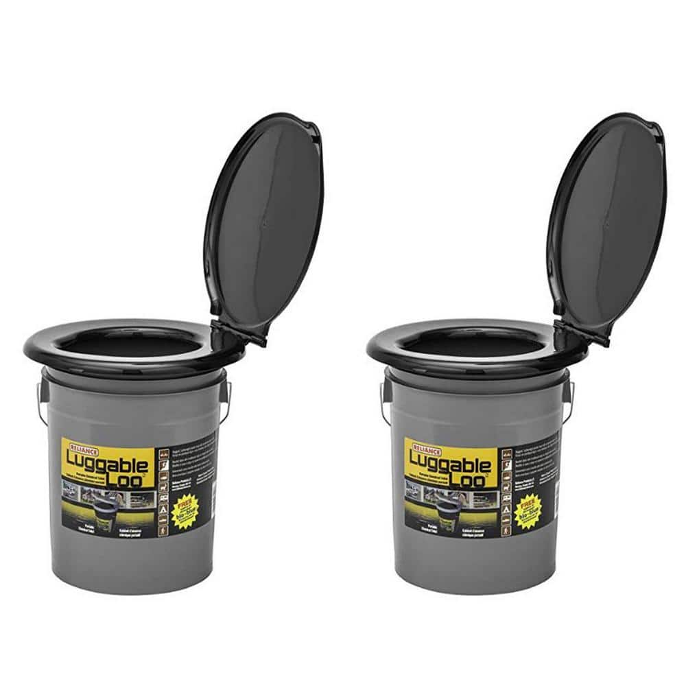 5 Gal. Luggable Loo Portable Lightweight Toilet, Gray (2-Pack) 2 x 9853-03  - The Home Depot