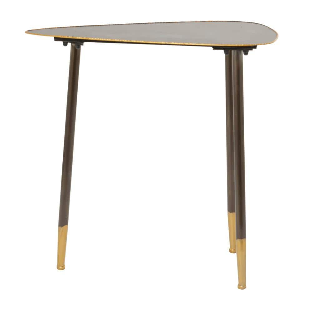 Black Solid Triangle 24" Metal Accent Table