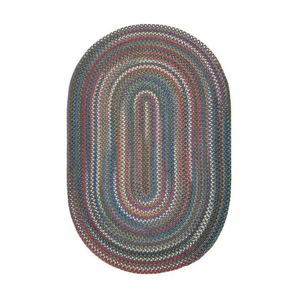 Bouquet Sapphire 8 ft. x 11 ft. Oval Indoor/Outdoor Braided Area Rug