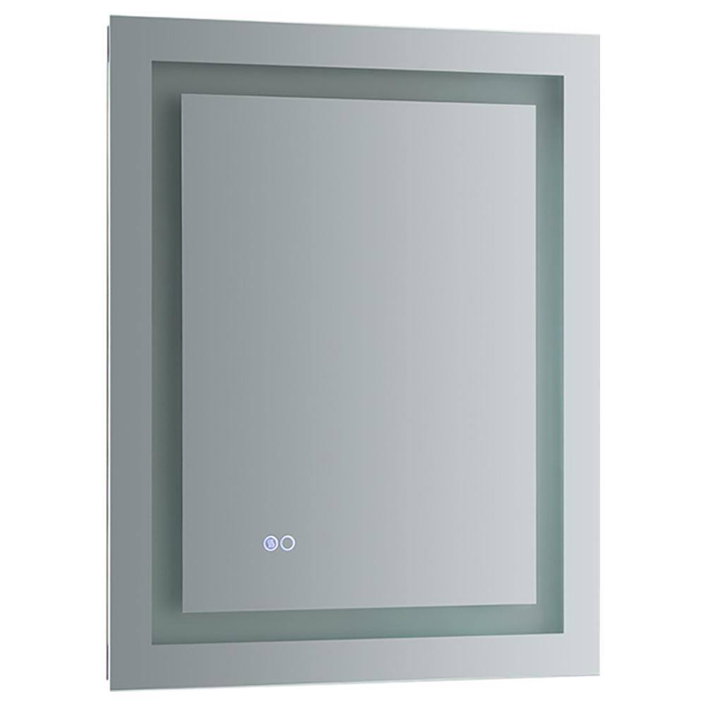 Sleek 24"x30" Transitional LED-Lit Frameless Vanity Mirror
