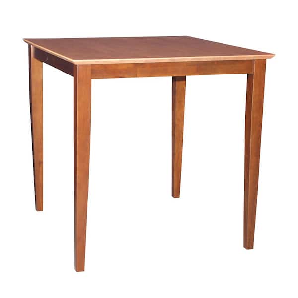 International Concepts Cinnamon and Espresso Solid Wood Counter Height Table