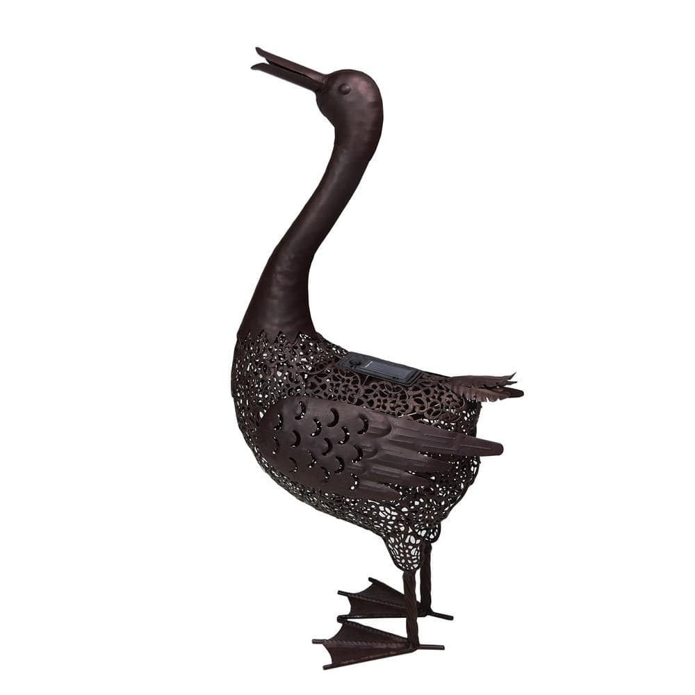 25 in. Steel Indoor/Outdoor Animal Garden Duck Metal Sculpture Statue with 
