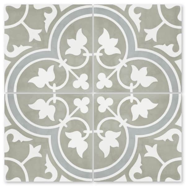 Villa Lagoon Tile Tulips B Holland 8 in. x 8 in. Cement Handmade Floor and Wall Tile (Box of 8 / 3.45 sq. ft.)