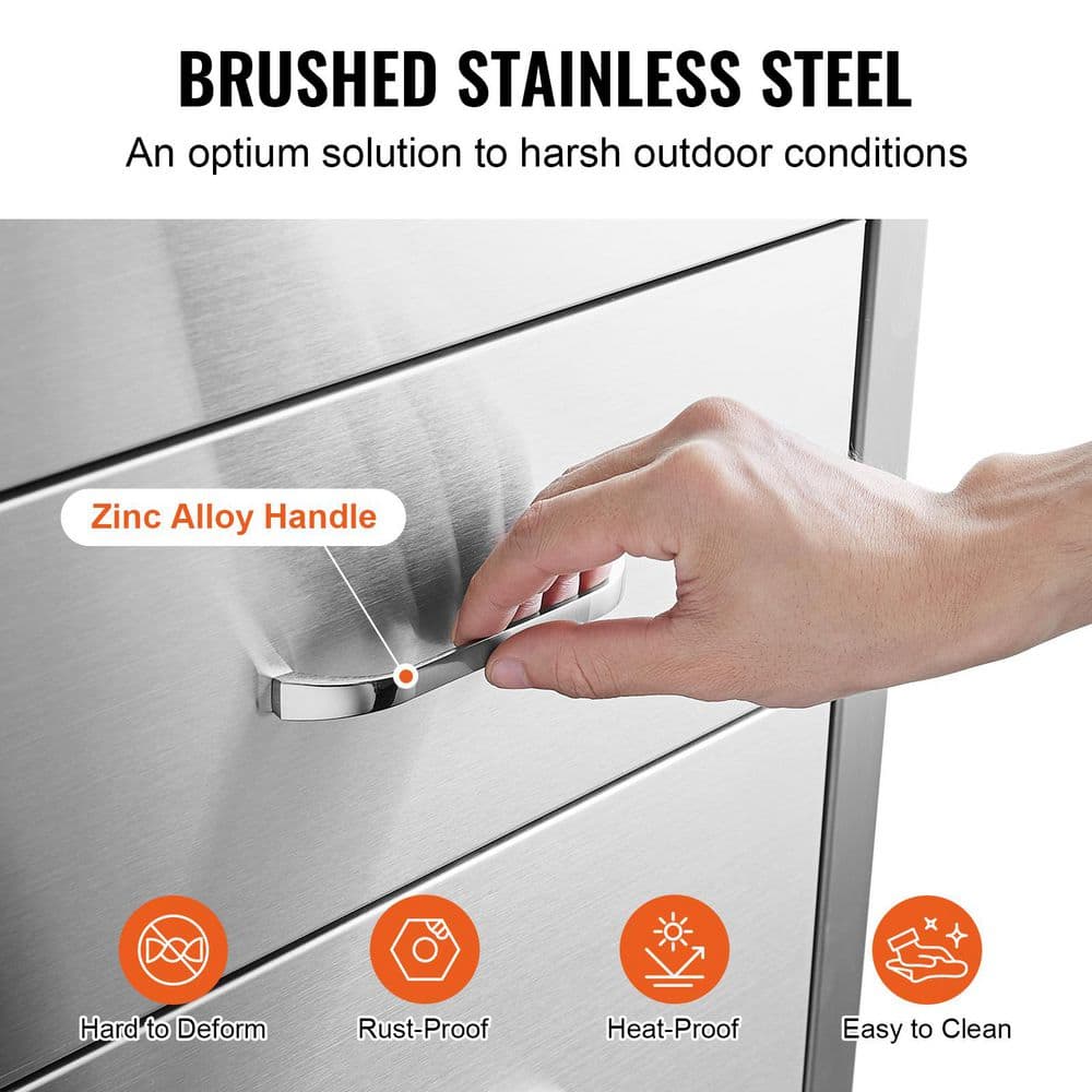 Stainless Steel Outdoor Kitchen Drawers with Paper Towel Holder