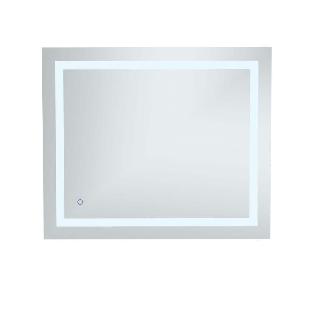 Timeless Home 30 in. W x 36 in. H Rectangle Frameless Silver LED Mirror
