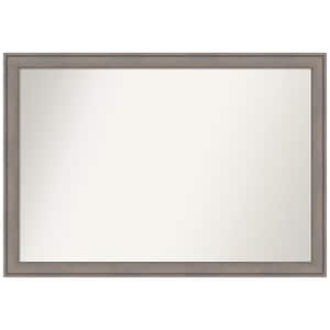 Greywash 39.5 in. W x 27.5 in. H Rectangle Non-Beveled Wood Framed Wall Mirror in Gray