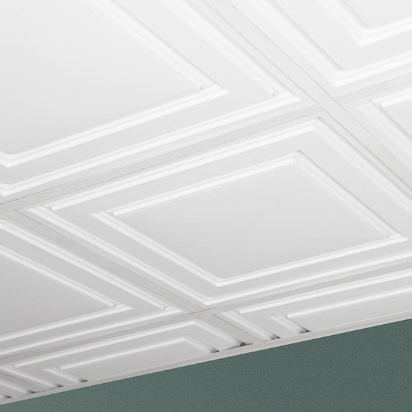 Ceilume 2-ft x 2-ft Stratford Feather-Light Latte PVC Drop Ceiling Tile (10-Pack, 40-sq ft / Case)