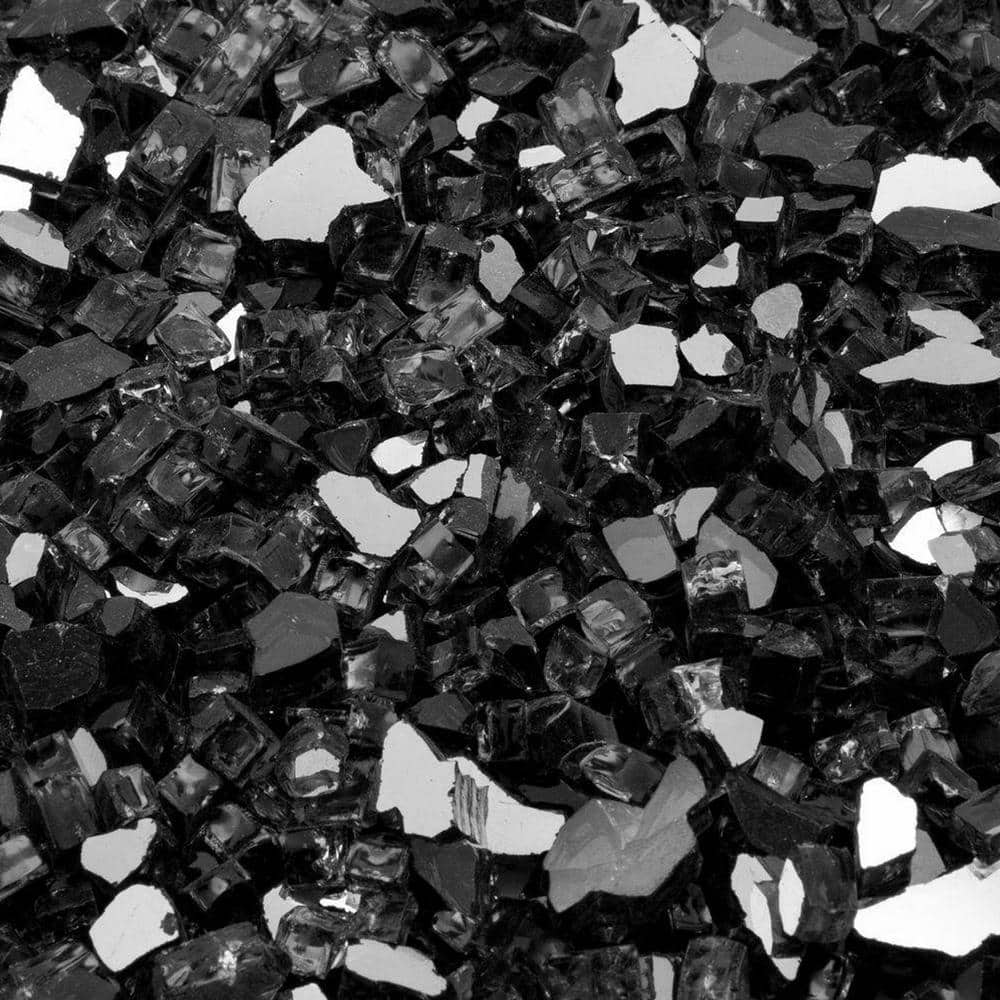 10 lb Black Reflective Tempered Fire Glass for Fire Pits