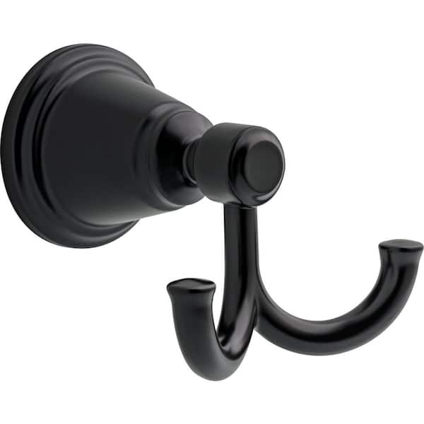 Foundations Design Series J-Hook Double Robe/Towel Hook Bath Hardware Accessory in Matte Black